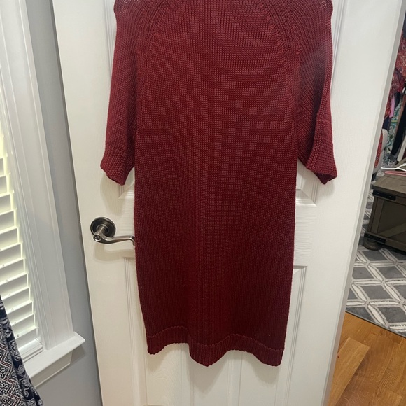 Coldwater creek sweater dress shortsleeve medium rust color zip up - Picture 9 of 10